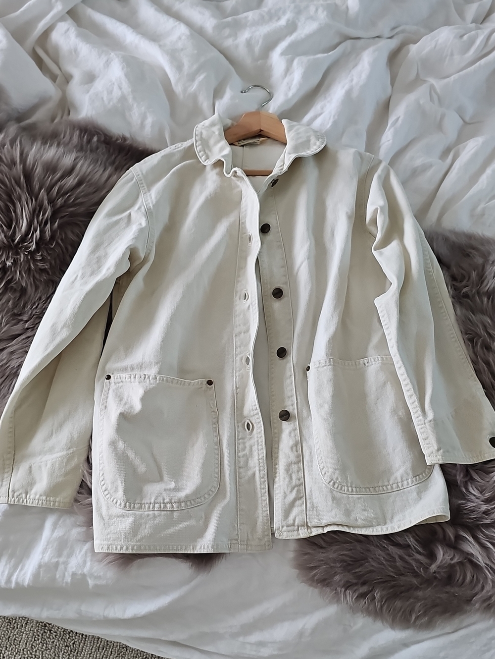 Vintage L.L. Bean Peter Pan Collar Chore Utility Coat Medium